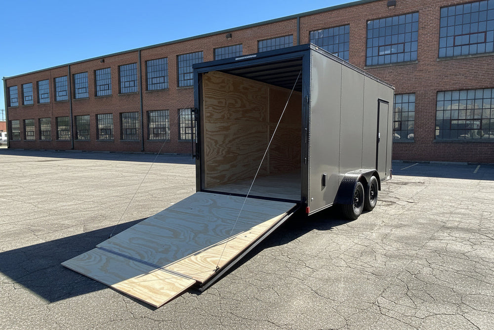 Enclosed Cargo Trailer 7'x16 Xtreme Cargo Charcoal Black Out 7' Interior Xtreme Cargo Trailers