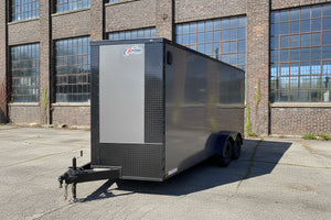 Enclosed Cargo Trailer 7'x16 Xtreme Cargo Charcoal Black Out 7' Interior Xtreme Cargo Trailers