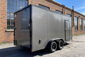 Enclosed Cargo Trailer 7'x16 Xtreme Cargo Charcoal Black Out 7' Interior Xtreme Cargo Trailers