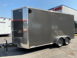 7x16 Enclosed Cargo Trailer - Xtreme Cargo Charcoal, 7' Interior