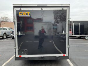 Enclosed Cargo Trailer 7'x12'+2'V BLACK RAMP Covered Wagon Covered Wagon Trailers