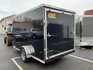 Enclosed Cargo Trailer 7'x12'+2'V BLACK RAMP Covered Wagon Covered Wagon Trailers