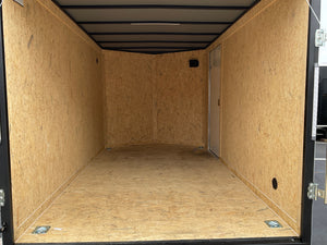 Enclosed Cargo Trailer 7'x12'+2'V BLACK RAMP Covered Wagon Covered Wagon Trailers