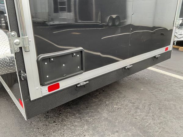 Enclosed Cargo Trailer 7'x12'+2'V BLACK RAMP Covered Wagon Covered Wagon Trailers