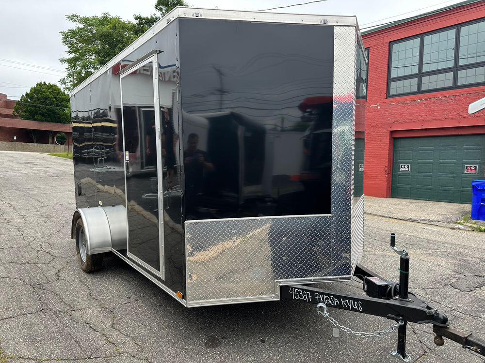 Panther Cargo Trailer 7'x12' Black RAMP Single Axle