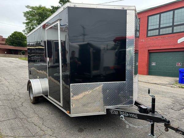 Panther Cargo Trailer 7'x12' Black RAMP Single Axle