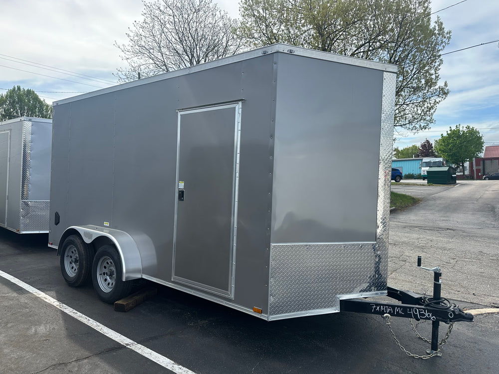 Panther Cargo 7’x14′ Pewter Ramp Door Dual Axle 7′ Interior Height