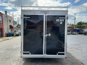 Car Mate Enclosed Contractor Trailer 7'x14' BLK BARN 7000 GVWR 6" Extra Height Car Mate Trailers