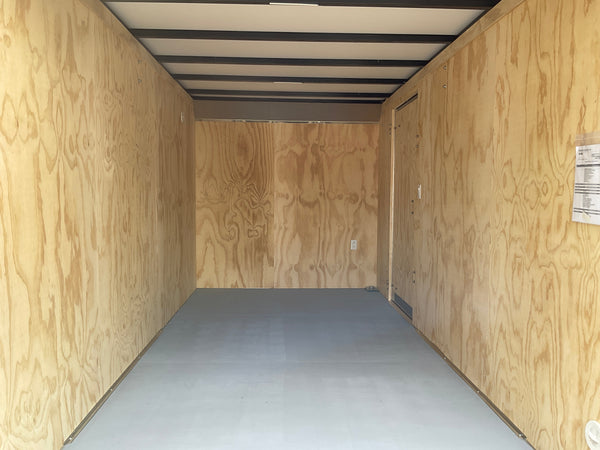Car Mate Enclosed Contractor Trailer 7'x14' BLK BARN 7000 GVWR 6" Extra Height Car Mate Trailers