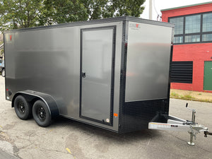 Durabull Aluminum Contractor 7'x14'+2'V Charcoal Black-Out RAMP Elite Series DuraBull Trailers