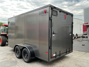 Durabull Aluminum Contractor 7'x14'+2'V Charcoal Black-Out RAMP Elite Series DuraBull Trailers