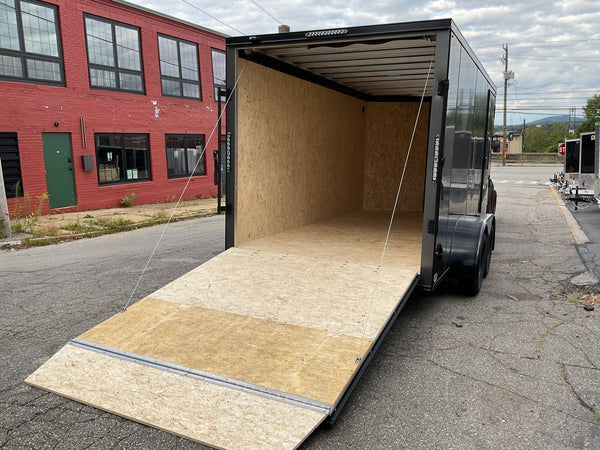 Durabull Aluminum Contractor 7'x14'+2'V Charcoal Black-Out RAMP Elite Series DuraBull Trailers