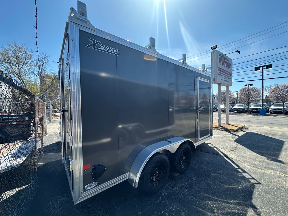Ultimate Enclosed Contractor Trailer 7’x14′ Charcoal BARN Aluminum w/Ramps 7000 Gvwr
