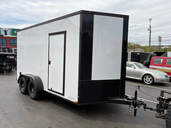 Enclosed Cargo Trailer 7'x14 Xtreme Cargo White Blackout 7' Interior Xtreme Cargo Trailers