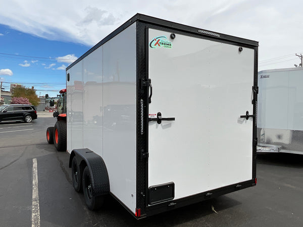 Enclosed Cargo Trailer 7'x14 Xtreme Cargo White Blackout 7' Interior Xtreme Cargo Trailers