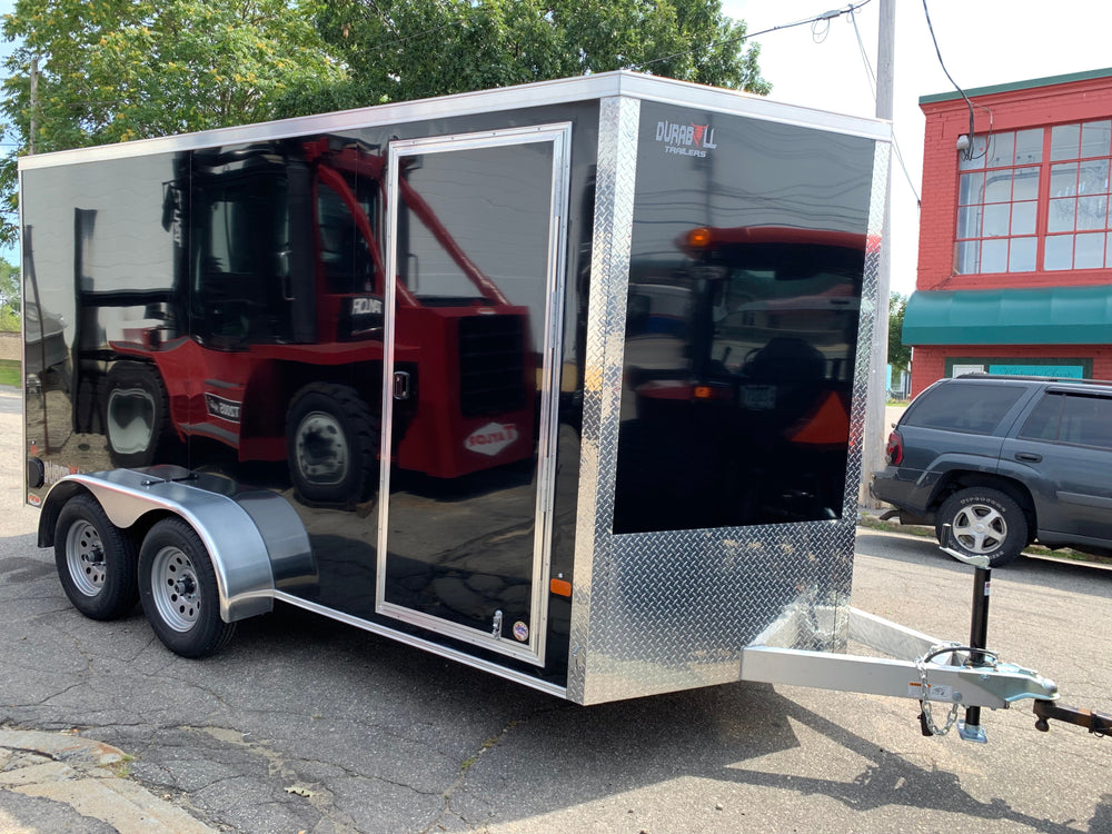 Enclosed Cargo 7'x14'+2'V Black RAMP DuraBull Aluminum 6'6" Interior ELITE Ron's Toy Shop, Inc.
