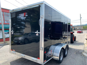 Enclosed Cargo 7'x14'+2'V Black RAMP DuraBull Aluminum 6'6" Interior ELITE Ron's Toy Shop, Inc.