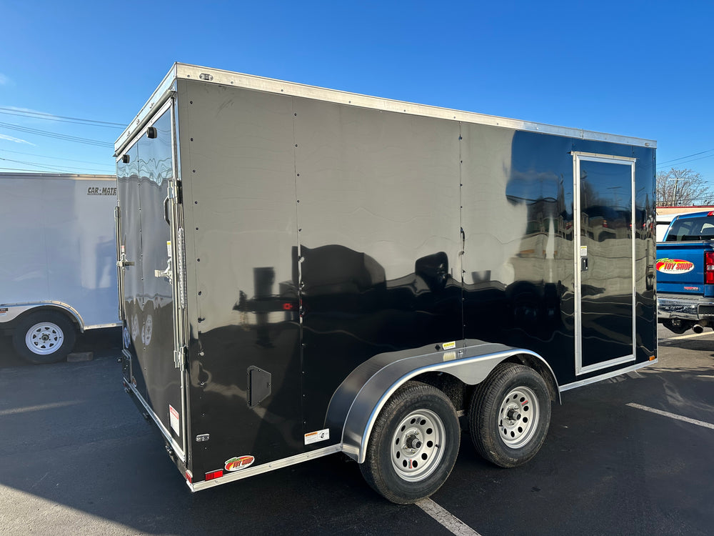 Panther Cargo Trailer 7'x14' Black Ramp Door Dual Axle