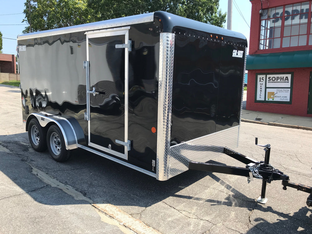 Enclosed Cargo Trailer 7'x14' Black Ramp Car Mate Custom Cargo 6"up