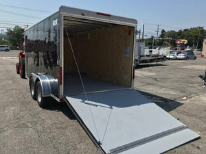 Enclosed Cargo Trailer 7'x14' Black Ramp Car Mate Custom Cargo 6"up