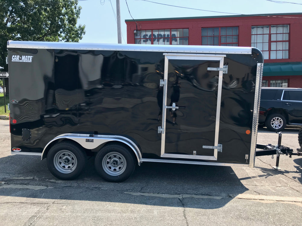 Enclosed Cargo Trailer 7'x14' Black Ramp Car Mate Custom Cargo 6"up