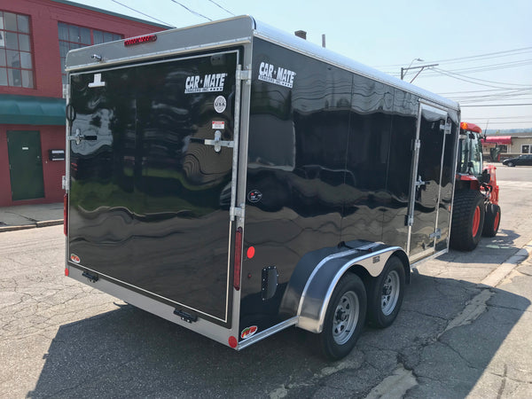 Enclosed Cargo Trailer 7'x14' Black Ramp Car Mate Custom Cargo 6"up