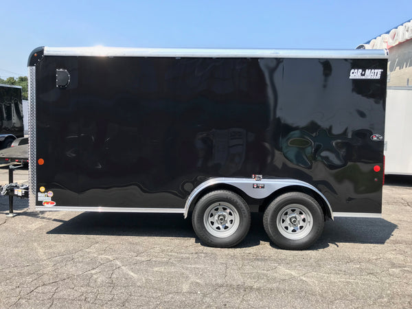 Enclosed Cargo Trailer 7'x14' Black Ramp Car Mate Custom Cargo 6"up