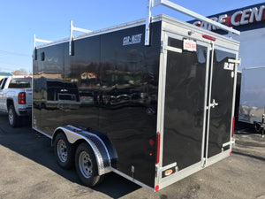 Car Mate Enclosed Contractor Trailer 7'x14' BLK BARN 7000 GVWR 6" Extra Height