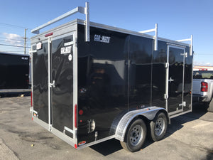 Car Mate Enclosed Contractor Trailer 7'x14' BLK BARN 7000 GVWR 6" Extra Height
