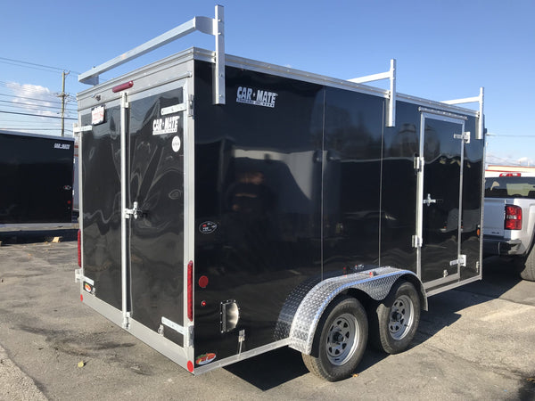 Car Mate Enclosed Contractor Trailer 7'x14' BLK BARN 7000 GVWR 6" Extra Height