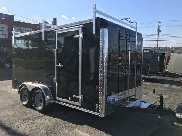 Car Mate Enclosed Contractor Trailer 7'x14' BLK BARN 7000 GVWR 6" Extra Height