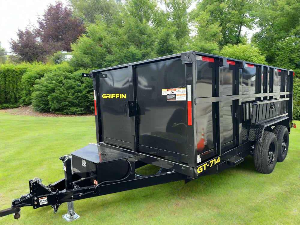 Griffin Dump Trailer 83"x14' 14K GVWR High Side Twin Piston