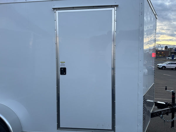 Best Enclosed Cargo Trailer 7'x14' White RAMP Dual Axle Ron's Toy Shop, Inc.