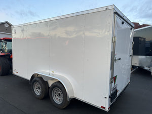 Best Enclosed Cargo Trailer 7'x14' White RAMP Dual Axle Ron's Toy Shop, Inc.