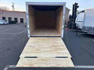 Best Enclosed Cargo Trailer 7'x14' White RAMP Dual Axle Ron's Toy Shop, Inc.
