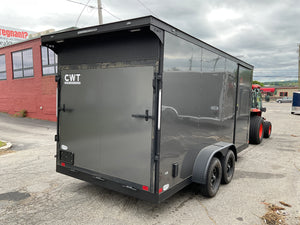 Covered Wagon 7x16 Enclosed Cargo Trailer Ramp Door 7' Interior