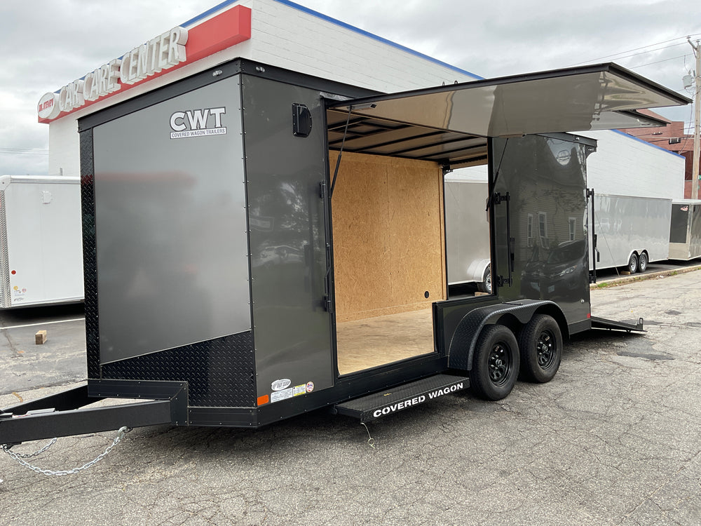 Covered Wagon 7x16 Enclosed Cargo Trailer Ramp Door 7' Interior