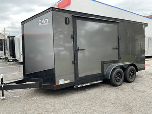 Covered Wagon 7x16 Enclosed Cargo Trailer Ramp Door 7' Interior