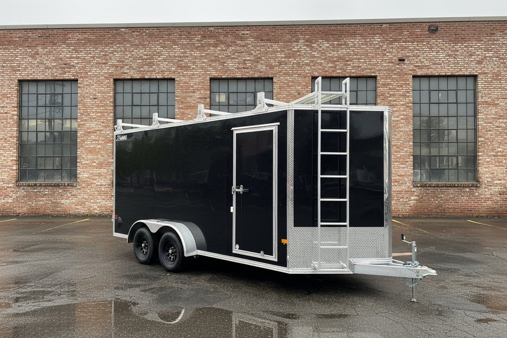 Enclosed Aluminum Cargo Trailer 7'x16' BLACK Barn Contractor Xpress Ultimate Contractor High Country Trailers