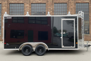 Enclosed Aluminum Cargo Trailer 7'x16' BLACK Barn Contractor Xpress Ultimate Contractor High Country Trailers