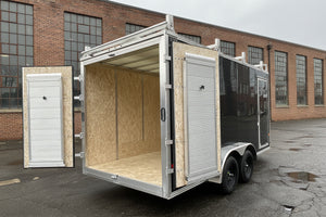 Enclosed Aluminum Cargo Trailer 7'x16' BLACK Barn Contractor Xpress Ultimate Contractor High Country Trailers
