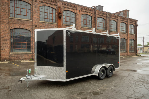 Enclosed Aluminum Cargo Trailer 7'x16' BLACK Barn Contractor Xpress Ultimate Contractor High Country Trailers