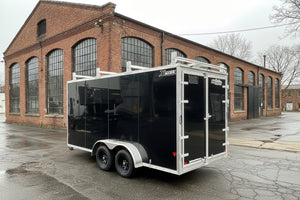 Enclosed Aluminum Cargo Trailer 7'x16' BLACK Barn Contractor Xpress Ultimate Contractor High Country Trailers