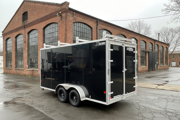 Enclosed Aluminum Cargo Trailer 7'x16' BLACK Barn Contractor Xpress Ultimate Contractor High Country Trailers