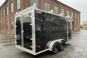Enclosed Aluminum Cargo Trailer 7'x16' BLACK Barn Contractor Xpress Ultimate Contractor High Country Trailers