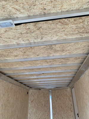 Aluminum Durabull Enclosed Contractor 7'x16'+2'V Barn Door White DuraBull Trailers