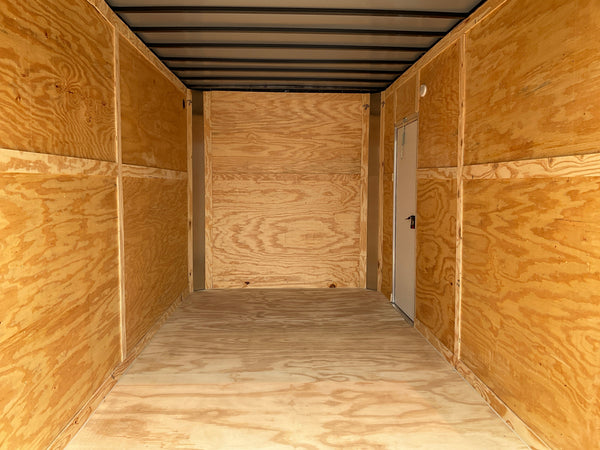 7' x 16' Enclosed Cargo Trailer - Xtreme Cargo Black, 7' Interior, Flat Front, Extended Tongue Xtreme Cargo Trailers