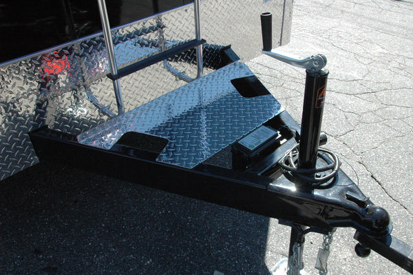 Enclosed Contractor Trailer 7'x16' BLACK Barn Door Car Mate Trailer Car Mate Trailers
