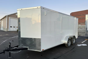 Panther Cargo Trailer 7'x16' Ramp Door Dual Axle Trailer Black Panther Cargo Trailers