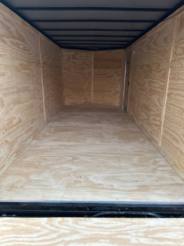 Panther Cargo Trailer 7'x16' Ramp Door Dual Axle Trailer Black Panther Cargo Trailers